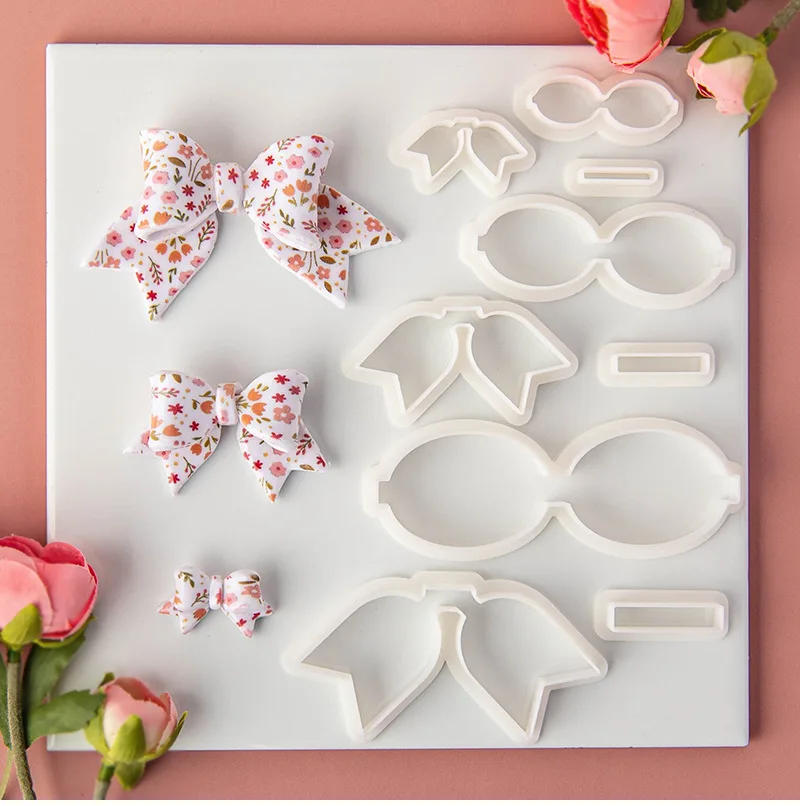 Description Picture 2 of item3PCS/SET Bow Series Polymer Clay Earrings Soft Pottery Mold DIY Bowknot Hairpins Brooch Jewelry Cutting Die Gift Making Tools