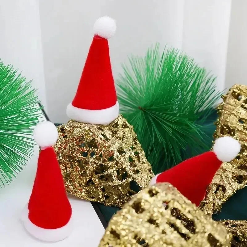 Description Picture 6 of item2/200PCS Velvet Mini Santa Hats Wine Bottle Covers Christmas Tableware Holder Lollipop Caps Bottles Bags Xmas Home Party Decor