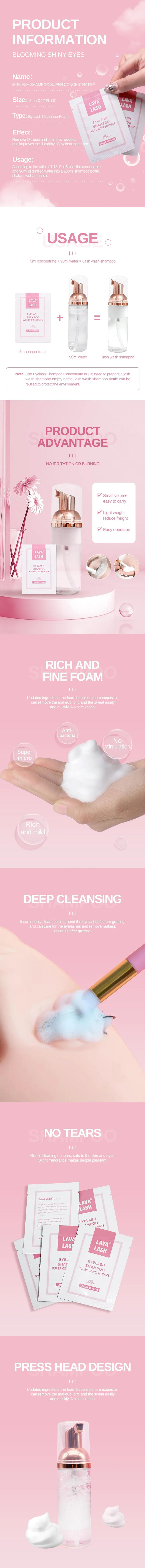 Description Picture 2 of itemLava Lash Super Concentrate Mousse Eyelash Shampoo Gentle Cleansing Grafting Foam Extension Eyelash 5ml Makeup Tools Beauty Shop