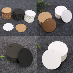 100pcs 5-6cm Round Tags Retro Kraft Paper Cards Baking Accessories Gift Bags Boxes Hang Tag Blank Packing Labels Handmade Crafts