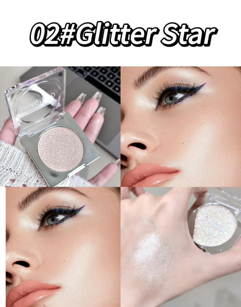 Description Picture 6 of itemSHAQINUO 4-color pearlescent fine glitter loose powder highlighter Fine pearlescent brightening powder compact