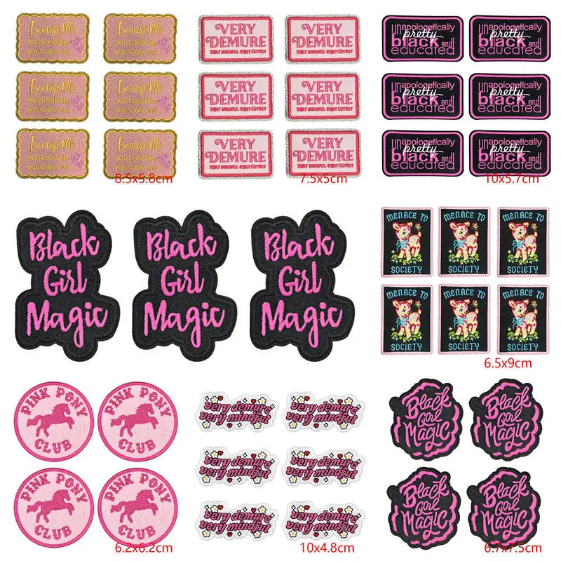 Description Picture 2 of item10PCS/Lots Women's Inspirational Slogans Embroidered Patch Iron On Patches For Clothing thermoadhesive Patches On Clothes Badges