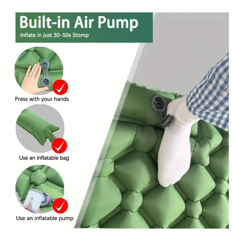 Description Picture 3 of itemOutdoor Camping Inflatable Mattress Sleeping Pad With Pillows Ultralight Air Mat Built In Inflator Pump Hiking