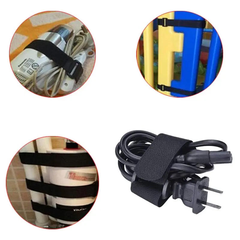 Description Picture 6 of item10Pcs Reusable Fastening Hook and Loop Cable Tie Self-Adhesive Fastener Tape Adjustable Multi-Purpose Cord Organizer