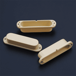 3Pcs Cream No Hole Closed Single Coil Pick Up Covers for Strat Style Electric Guitar