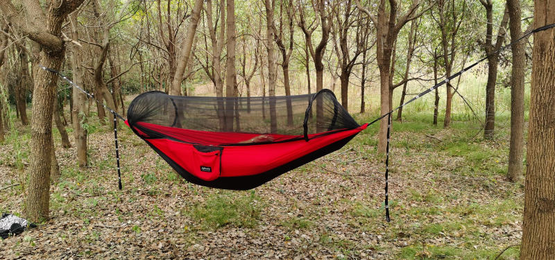 Description Picture 5 of itemAutomatic Quick-opening Mosquito Net Hammock 260*140cm Outdoor Camping Pole Hammock swing Anti-rollover Nylon Rocking Chair