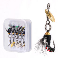 5pcs-Fly Hooks Flies Insect Lures Bait/Fly Fishing Decoy Biomimetic Insect Nymph Fly-Fishing Lures Bait Sequins Fishhook Tool
