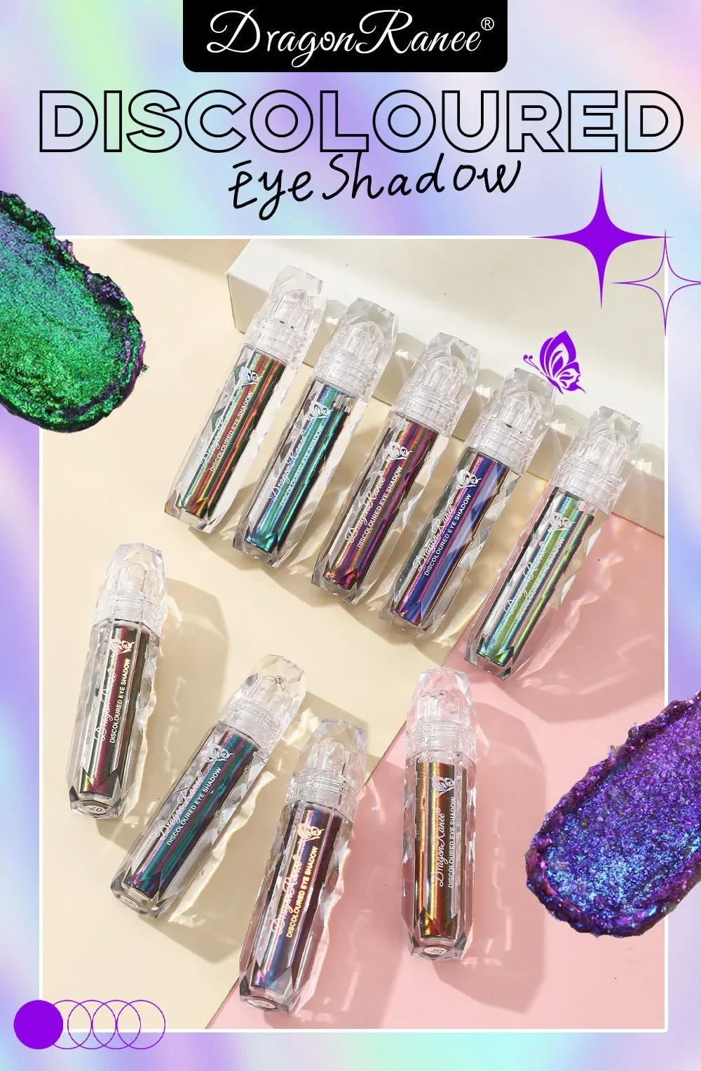 Description Picture 4 of itemMetallic Discoloured Eye Shadow Purple Green Glitter Eyeshadow Makeup Chameleon Eyeshadow Liquid Polarized Colorful Cosmetics
