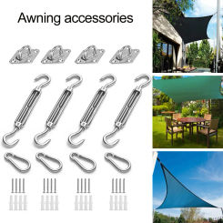 Outdoor Shade Sail Installation Kit Heavy Duty Shade Sail Hardware Kit for Outdoor Patio Canopy 44 Pcs Set with for Shade