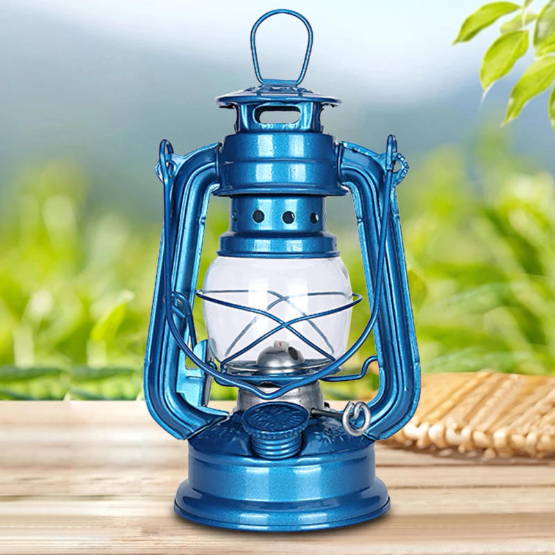 Description Picture 5 of itemVintage Oil Burning Lantern Metal Kerosene Lantern Hurricane Table Lamps Portable Handheld Fuel Lamp Outdoor Camping Table Lamp