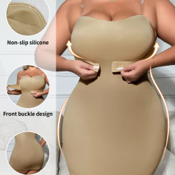 Plus-Size Women's Seamless Shapewear Dress, Strapless Strapless Non-Slip Corset, Waist And Belly Shapewear With Front Deduction