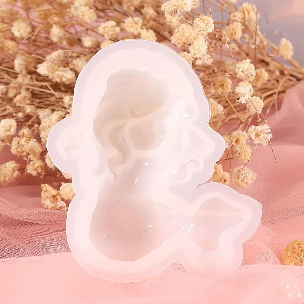 Description Picture 3 of itemDIY Angel/Mermaid Silicone Soap Mold 3D Portrait Plaster Candle Epoxy Resin Making Tool Handmade Chocolate Ice Cube Baking Kit