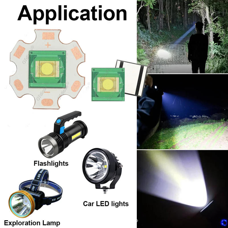 Description Picture 6 of item1-5pcs 30W LED Laser light Beads 9090 Flat Glass Top Chip SMD diodes SBT90 DC3V 9A Cold White Lamp For Flashlight Part