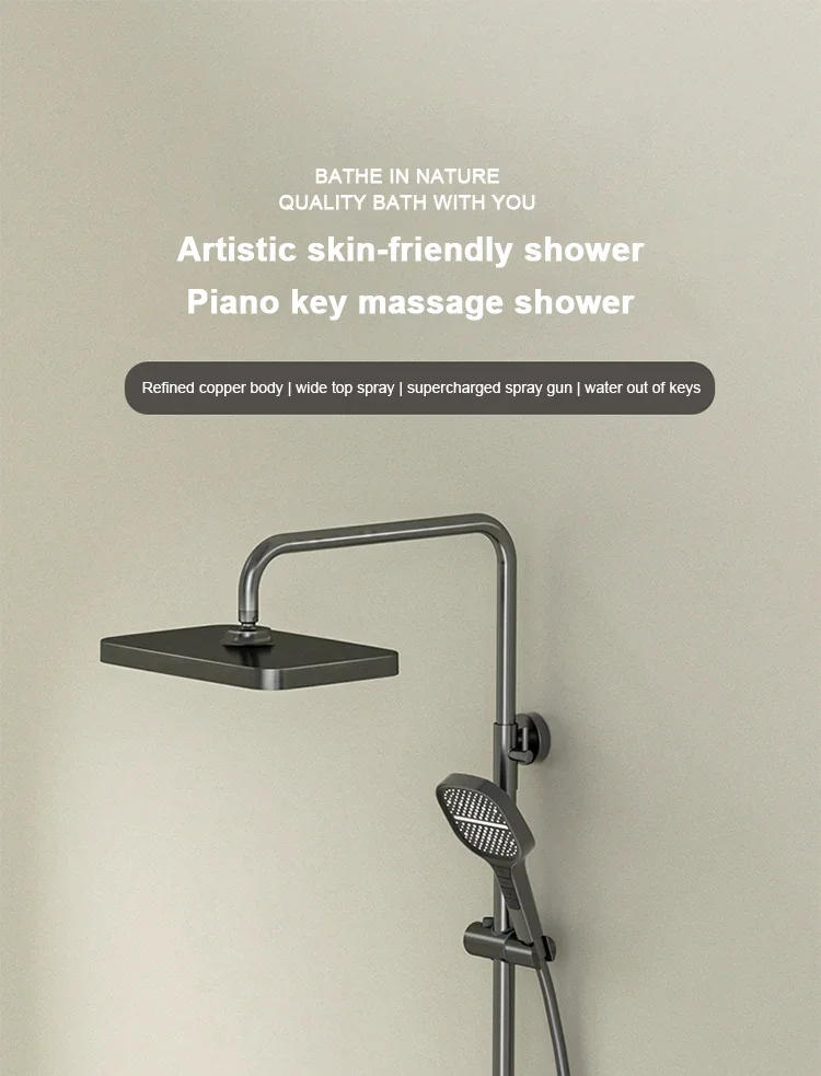 Description Picture 2 of itemPiano Keys Shower System Set Ambient Light Temperature Display Modern Showers For Bathroom Household Head