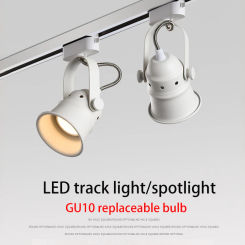 Led Spotlight GU10 Bulb Track Light Surface Mounted Ceiling Lamp COB Rails 110V 220V Horn For Home Clothing Store Background