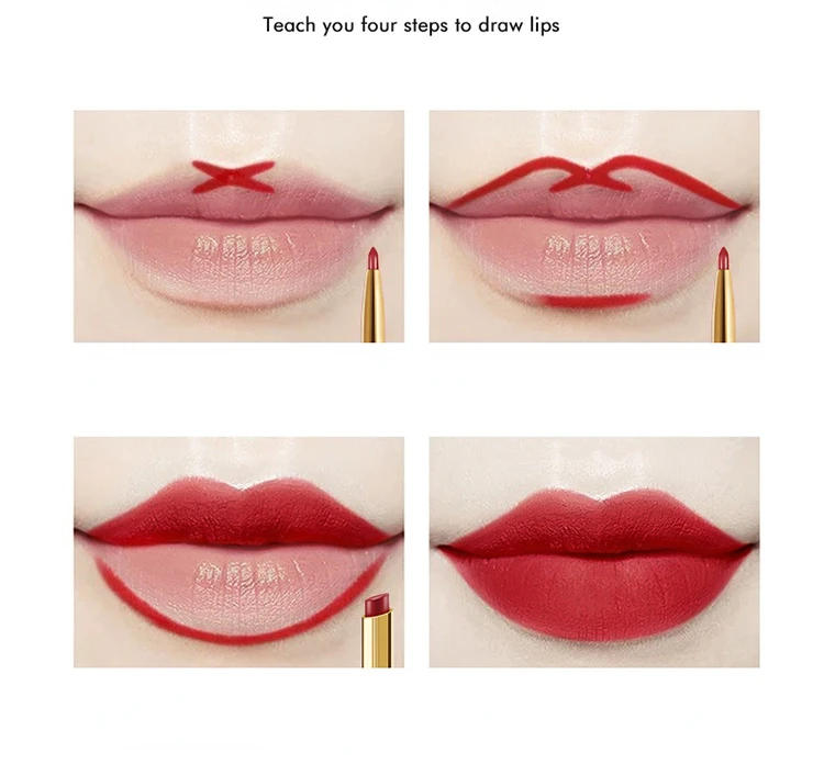 Description Picture 4 of itemDouble Ended Matte Lipstick Women Lip Liner 2 In 1 Makeup Matte Lipstick Durable Waterproof Nude Red Lipstick Lips Cosmetics