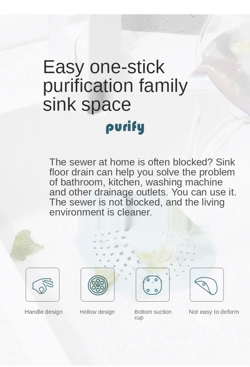 Description Picture 3 of itemBathroom Hair Catcher Stopper Kitchen Sink Filter Accessory For Bathroom Product Bath Sewer Outfall Drain Shower Filter Strainer