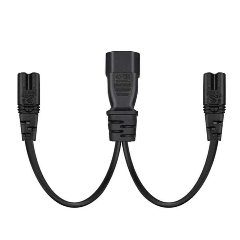 Description Picture 5 of itemC14 TO dual Figure 8 shape interface Y Type Splitter Power Cord,IEC320 C14 TO 2 X C7 Power Cable Cord AC Power Adapte line