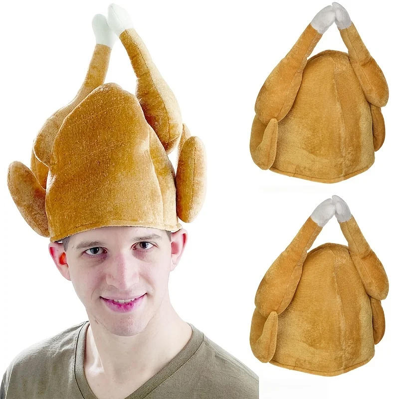 Description Picture 2 of item1pcs Funny Carnival Chicken Leg Hat Christmas Thanksgiving Decoration Turkey Hat Adult Carnival Hat Party Festive Cap