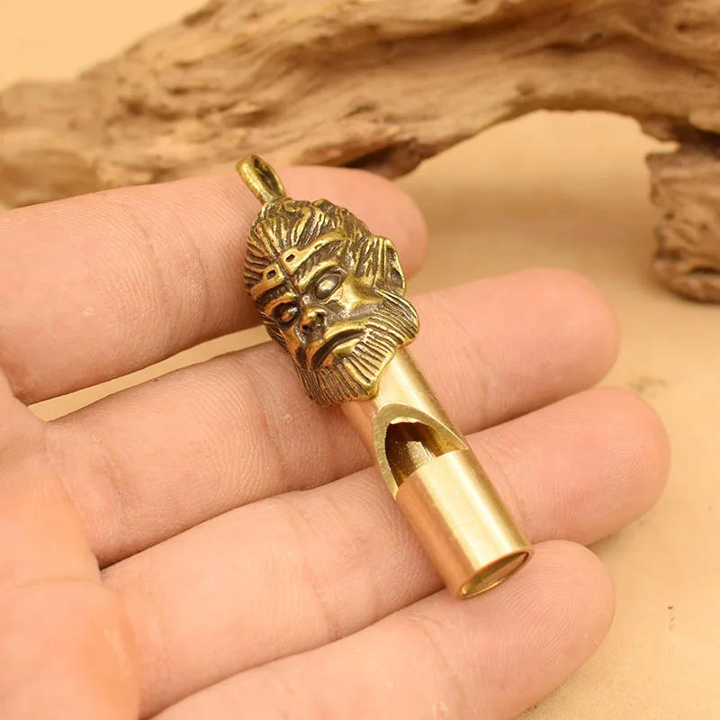Description Picture 6 of itemBrass Keychain Pure Copper Handmade Retro Personality Whistle Pendant Children's Outdoor Survival Training Camp Whistle