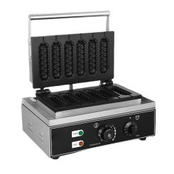 FQ05 Commercial 6Pcs Waffle Makers Hot dog Making Machine 6 Grid Crispy Machine Stainless Steel Body 1550W
