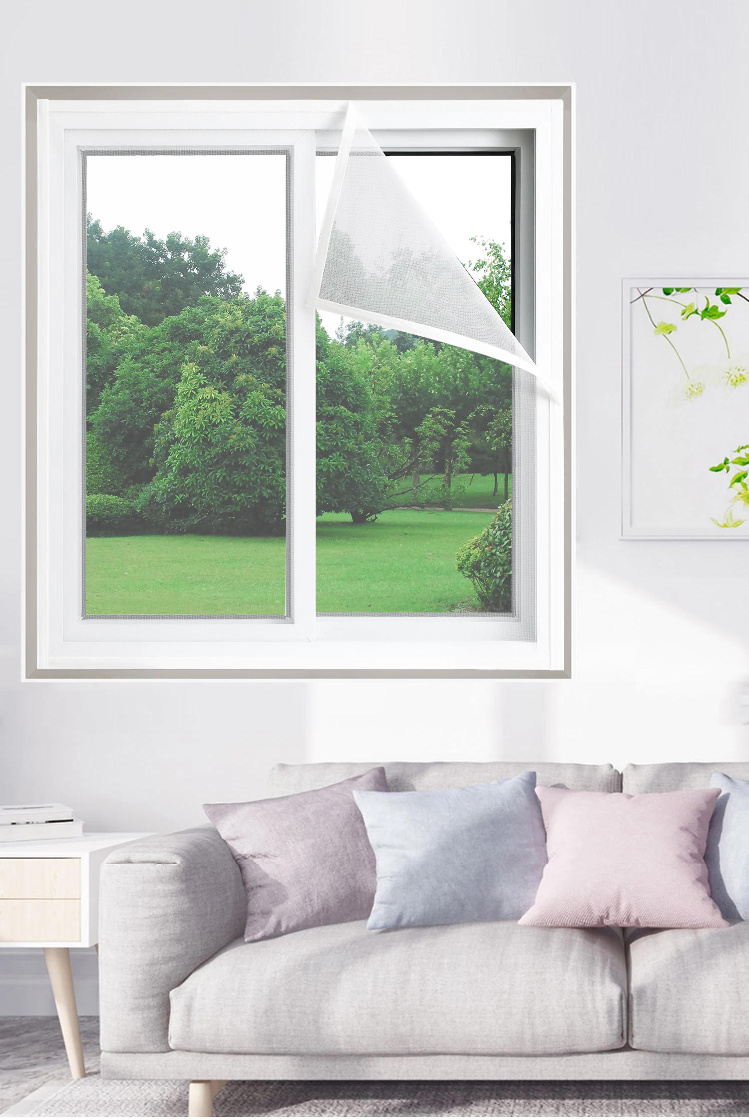 Description Picture 4 of itemSelf-adhesive and reusable mosquito nets for windows, anti-mosquito window screens, tulle, customizable in summer washable mesh