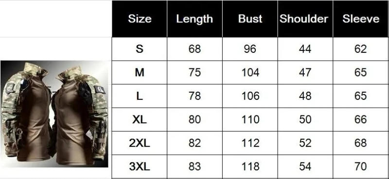 Description Picture 3 of itemTactical Hiking Frog Suit Men Airsoft Clothes Paintball 2 Pieces Set Hunting Assault Shirts Special Forces Shooting Uniform Pant