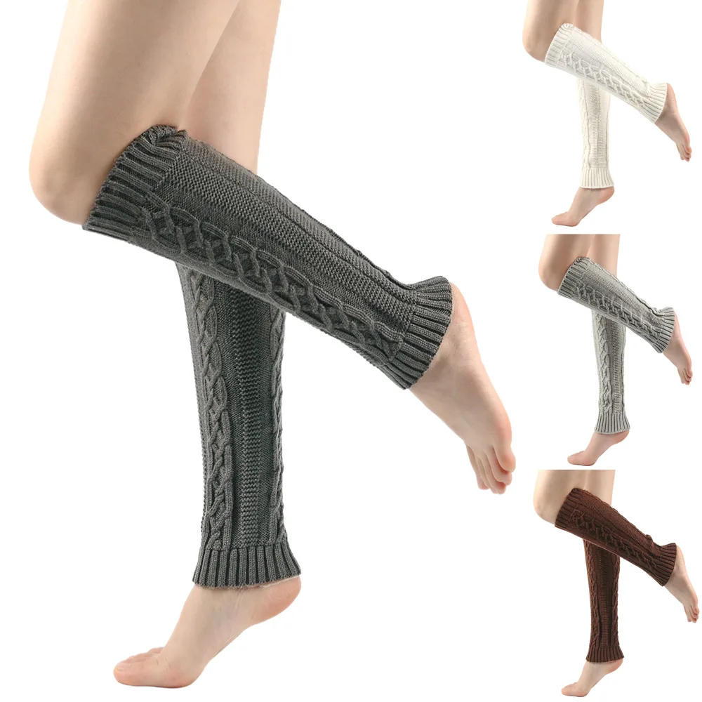 Description Picture 4 of itemLeg Warmers Ankle Womens Winter Warm Stretch Knitted Slouch Thermal Ladies Wool Cuffs Hemp Boot Socks Female Fluffy Gaiter Thick