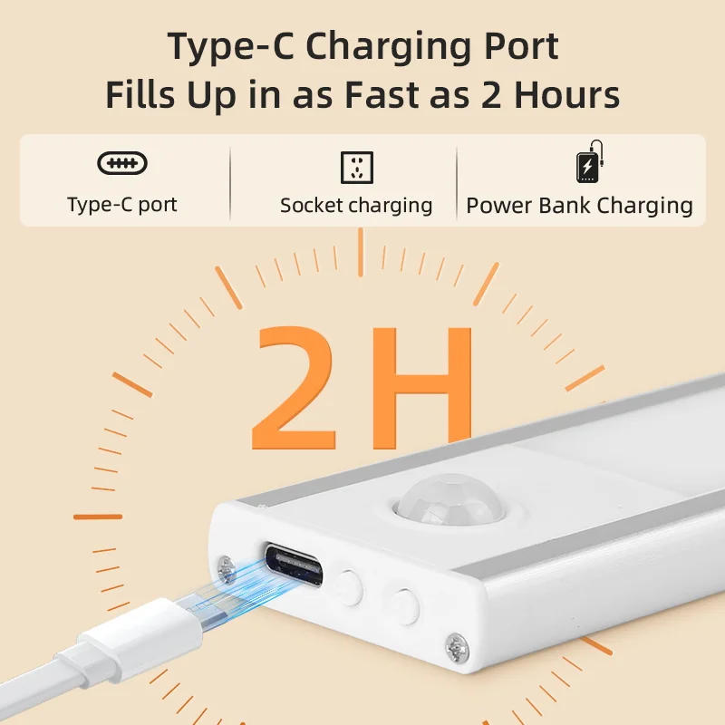 Description Picture 4 of itemMotion Sensor Cabinet Lights Dimmable LED Night Light Wireless USB Rechargeable Led Tube Light for Wardrobe Magnetic Night Lamp