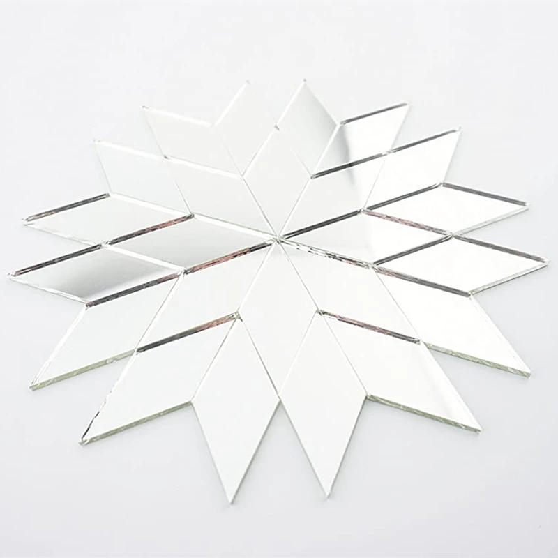 Description Picture 5 of itemNew 100PCS Glass Mirror Mosaic Tiles Bulk Diamond Rhombus Shape DIY Craft Handcrafted Accessory Home Wall Artwork Decor Supplies