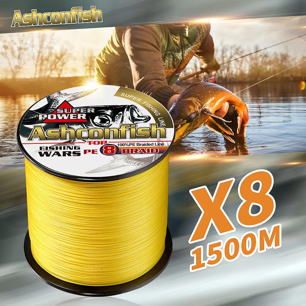 Description Picture 2 of itemTop PE Super 1500M Braided Lines Fishing 8 Strands Strong Big Game Multifilament Fishing Cord 6LB-300LB Fishing Rope 0.10-1.0mm