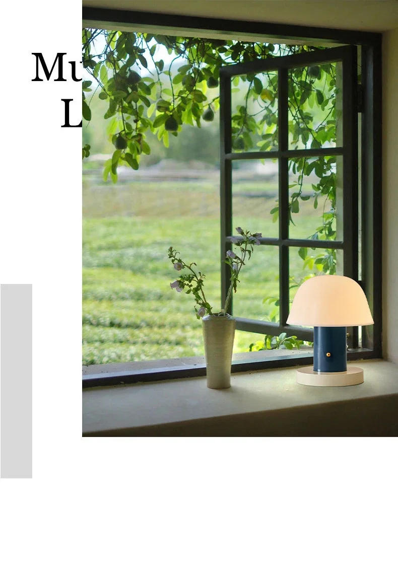 Description Picture 6 of itemPostmodern Cordless Mushroom Table Lamp Rechargeable Battery Operated Night Light for Bedroom Living Room Restaurant Outdoor