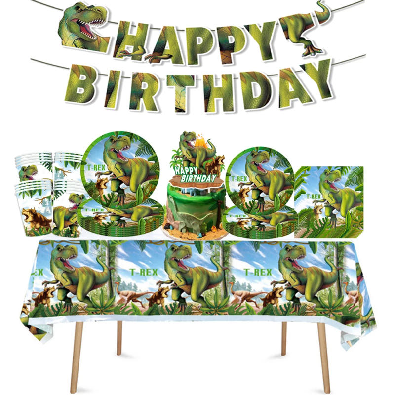 Description Picture 4 of itemJurassic World Dinosaur Theme Party Disposable Tableware, Tyrannosaurus Rex Napkin, Wild Roaring Boy Birthday Party Decoration