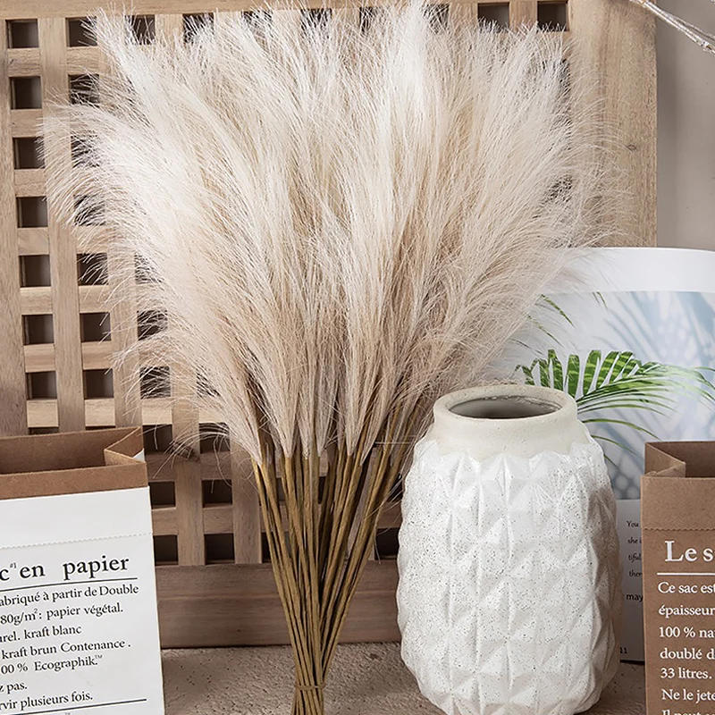 Description Picture 2 of item10pcs Artificial Reed Ins Wind Bouquet Imitation Flowers Bohemian Home Living Room Decor Fake Reed Christmas Wedding Decoration