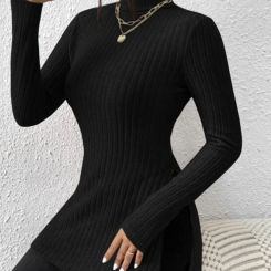 Women's Autumn and Winter High Neck Pullover Bottom Shirt