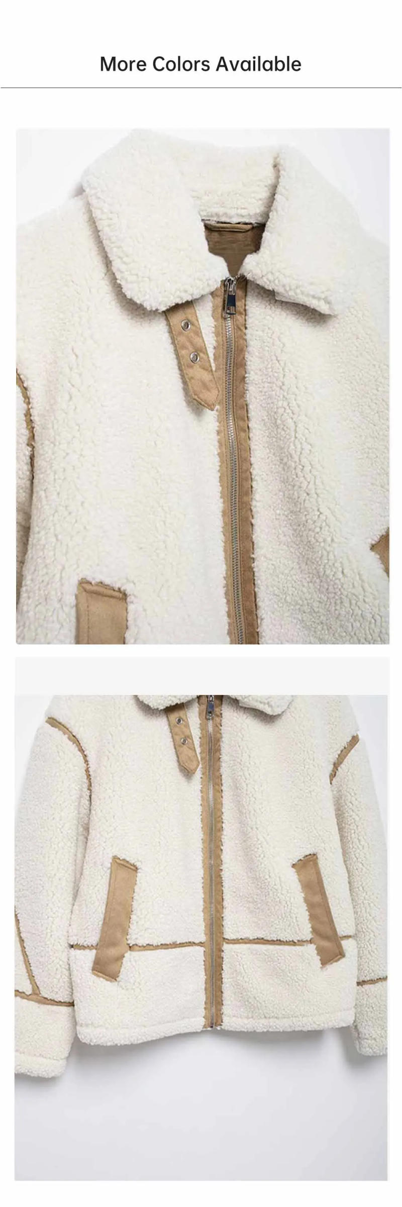 Description Picture 6 of itemPB&ZA 2024 Autumn/Winter New Product Casual Women's Fashion Fleece Double sided Jacket Top