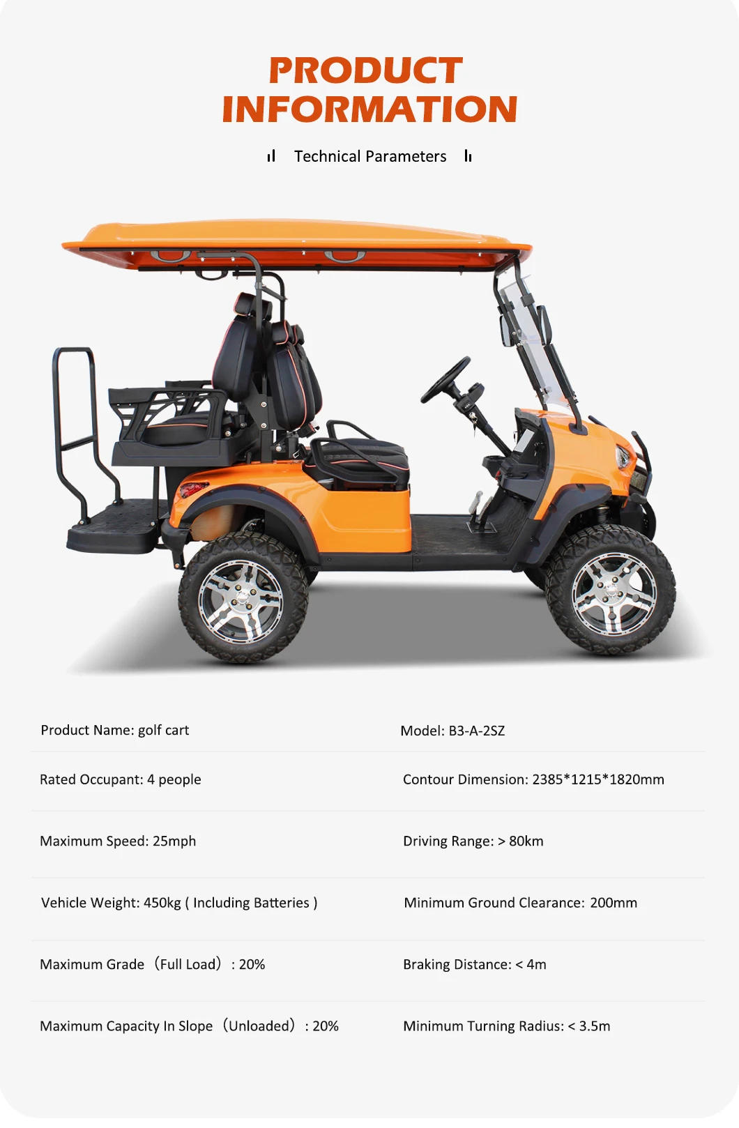 Description Picture 4 of itemGolf Cart, 48V Lithium Battery Four-seater, Mini Sightseeing Bus, for Golf Cart on Golf Course