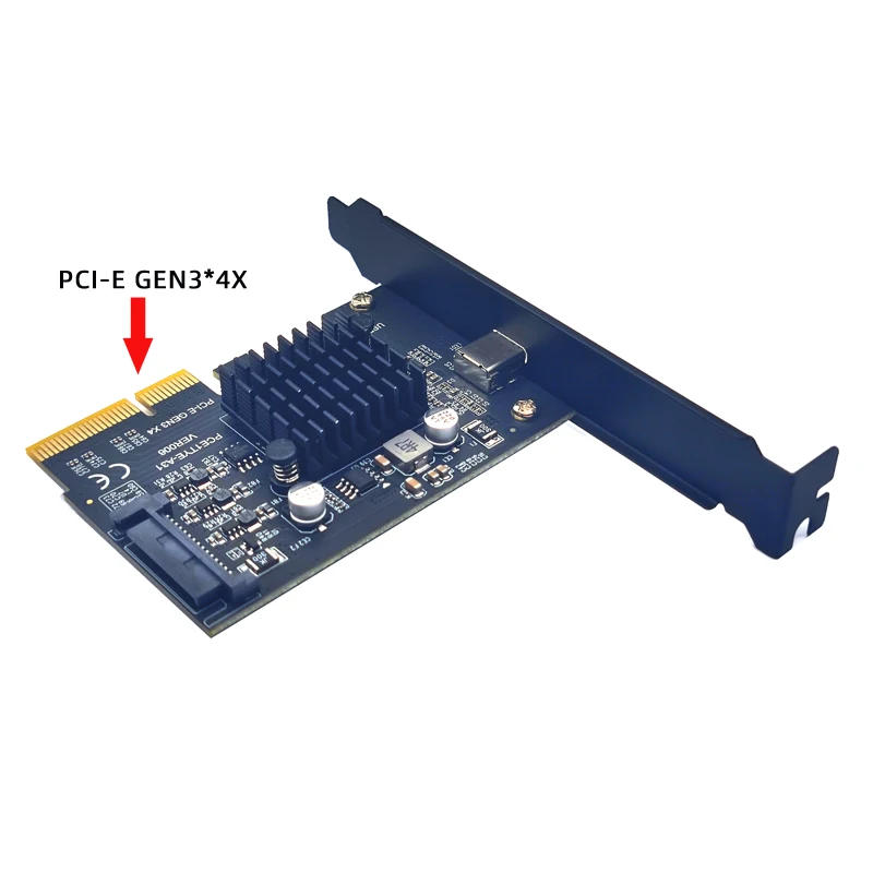 Description Picture 6 of itemUSB 3.2 GEN2x2 20Gbps PCIE Card 1 Port TYPE-C PCI Express 3.0 X4 to TYPE C Expansion Adapter PCI-E USBC SATA Power Card for PC