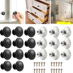 5PCS Home Wardrobe Door Pull Stainless Steel Drawer Cupboard Door Knobs Sliding Door Window Cabinet Alloy Single Hole Handle