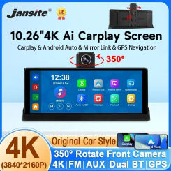 Jansite 7"/10.26" 4K DVR Wireless CarPlay & Android Auto Dash Cam GPS Navigation 24h Park Monitor Night Vision Rear View Mirror
