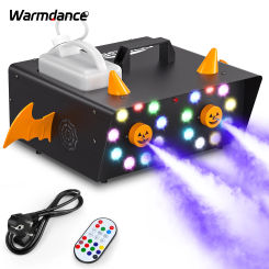 1500W Fog Machine 18LED Lighting Smoke Haze Generator Remote Controlled Stage Effect Equipment for Play Theater Party DJ Wedding