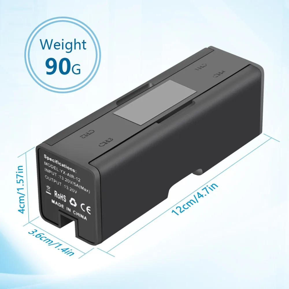 Description Picture 4 of itemNew Air 2 Charger Compatible with Air 2/2S Drone Battery 4 in 1 Charging Hub Portable Smart LED Butler