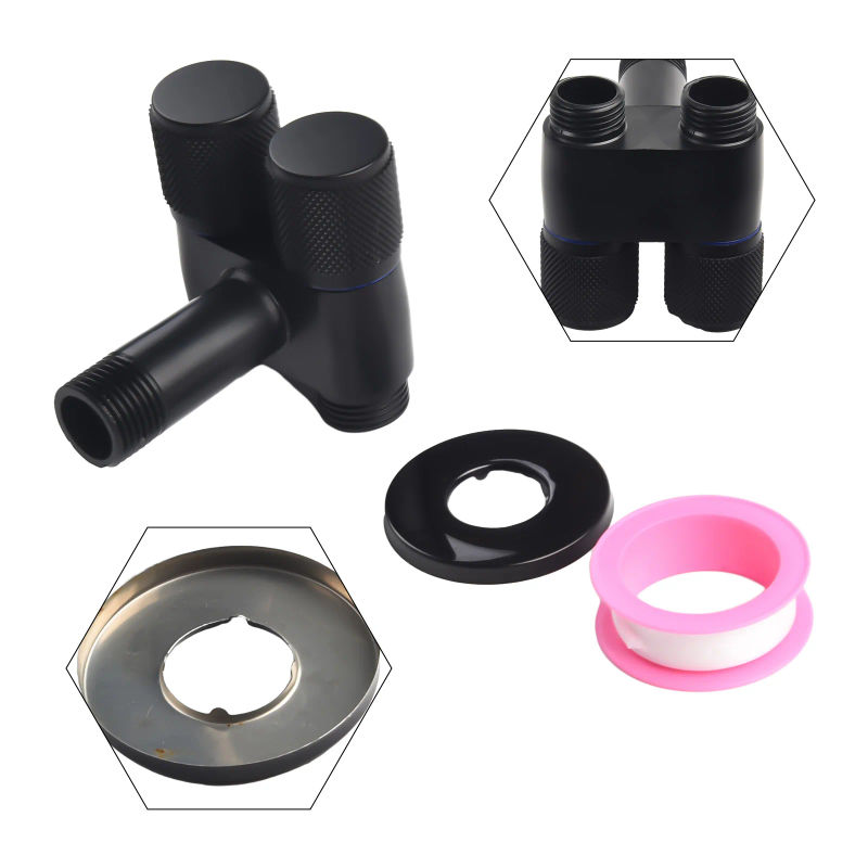 Description Picture 5 of itemG1/2 1 In Two Out Double Control Washing Machine Faucet Toilet Triangle Valve Kitchen Sink Bathroom Basin Faucet Accessories