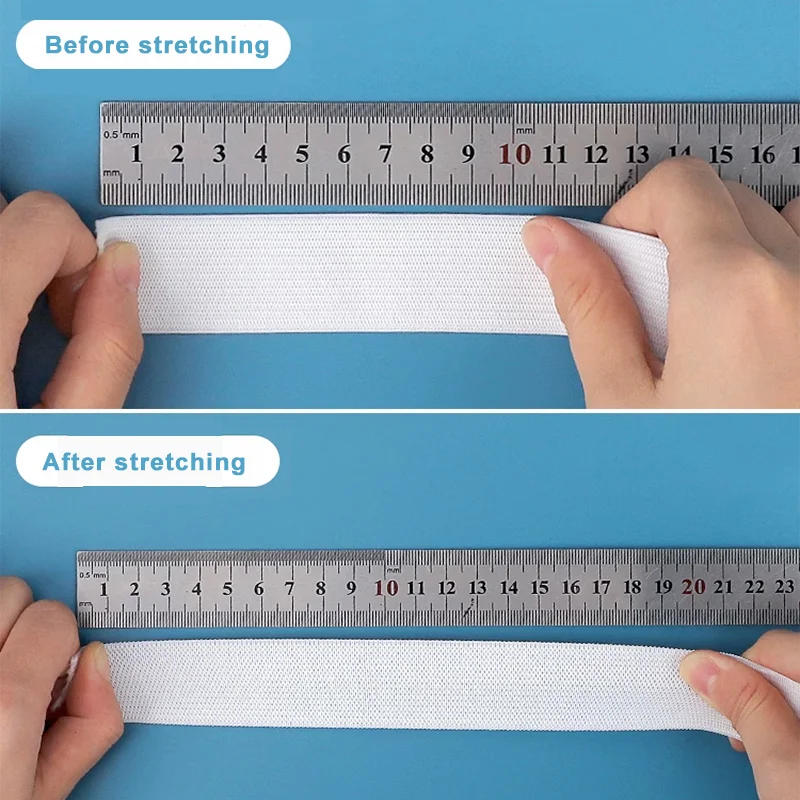 Description Picture 4 of item1M Elastic Bands Stretch Knit Elastic Spool Heavy Stretch Tape Wig Elastic Band for Sewing Waistband 10/15/20/25/30/50/60mm Wide