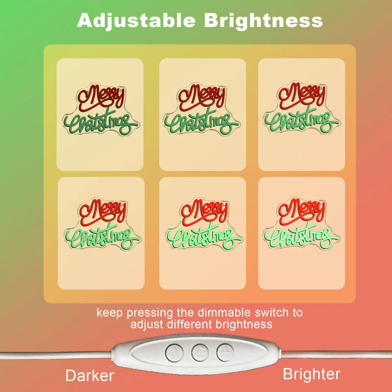 Description Picture 5 of itemMerry Christmas Neon Sign Led Lights Xmas Room Decoration For Party Home Room Bar Club USB Powered Letter Lamp Dimmable Signs