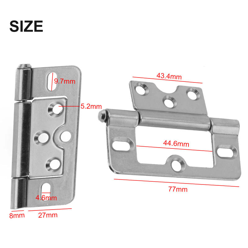 Description Picture 3 of item1pcs Iron Flush Door Hinges For Cupboard Wardrobe Cabinet Louvre Doors Furniture Hardware Hinges Accessories 77x35mm 