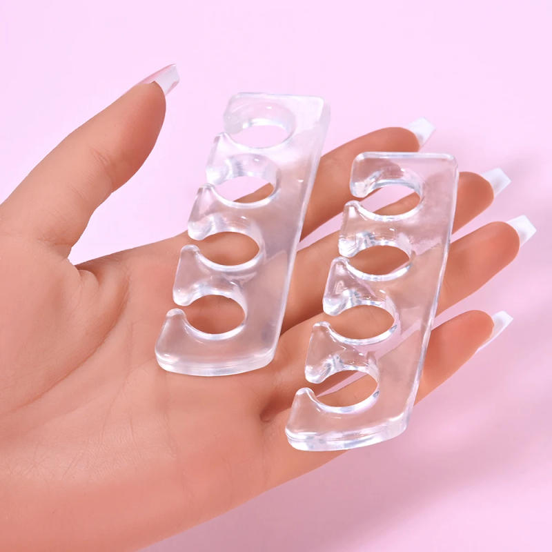 Description Picture 5 of item2Pcs/set Toe Separators Soft Silicone Finger Nail Art Toe Separator Pedicure Kit 9.2*2.6cm Flexible Finger Nail Polish Pedicure