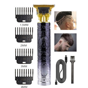 Electric hairdresser, Silver Buddha (6-piece set) professional hairdresser, rechargeable retro oil head push