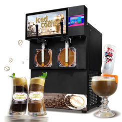 Commercial Fast Cooling Snow Melt Milkshake Cocktail Ice Coffee Maker Automatic Double Tank Smoothie Machine