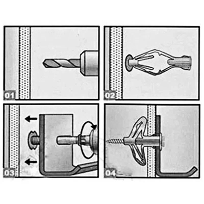 Description Picture 5 of itemPlastic Toggle Anchor with Screw Curtain Gypsum Board Hollow Wall Pipe Plug Aircraft Expansion Anchor Bolt Accessories  New